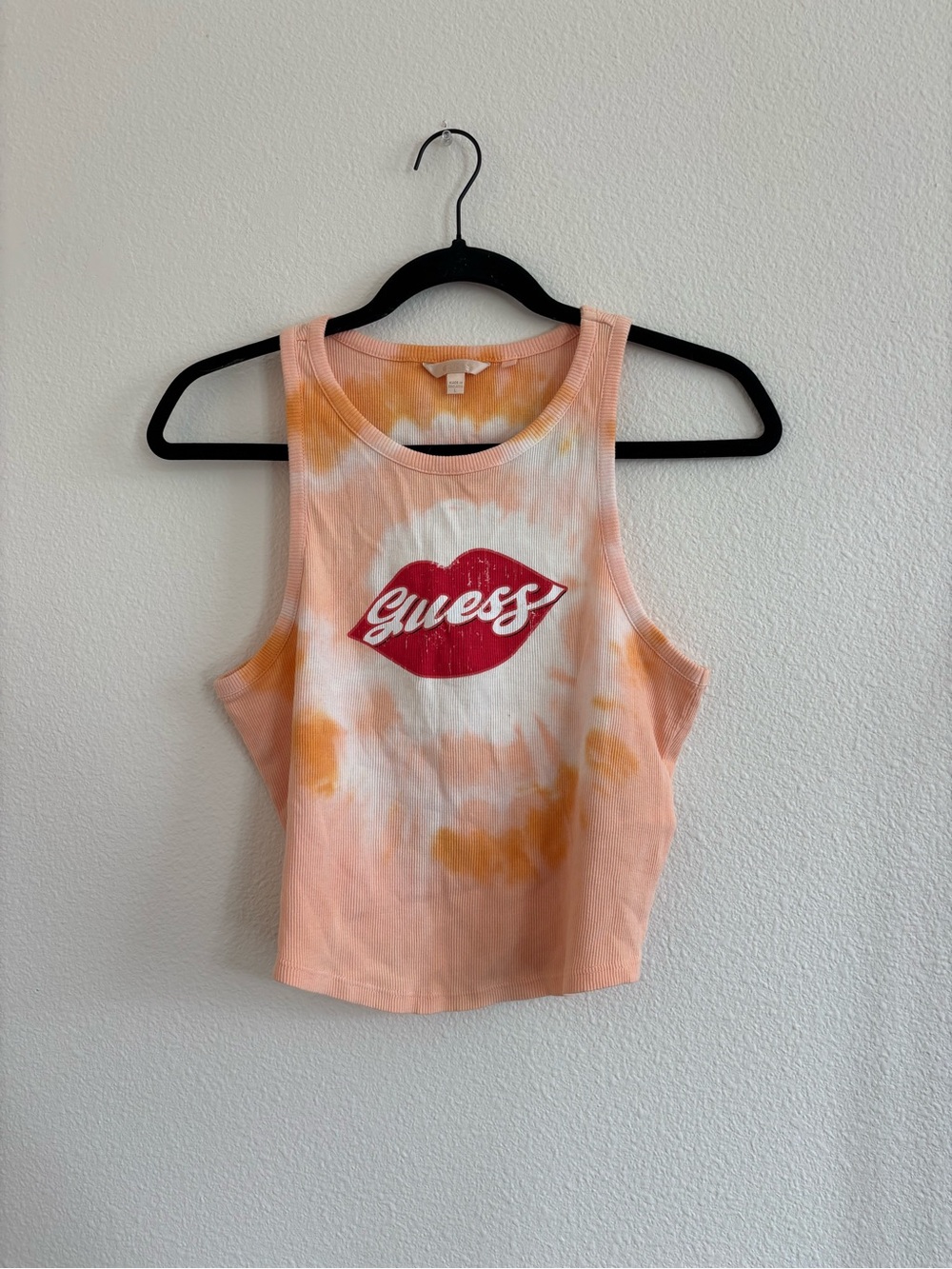 GUESS Women's Cotton Lips Logo Tank Top size large